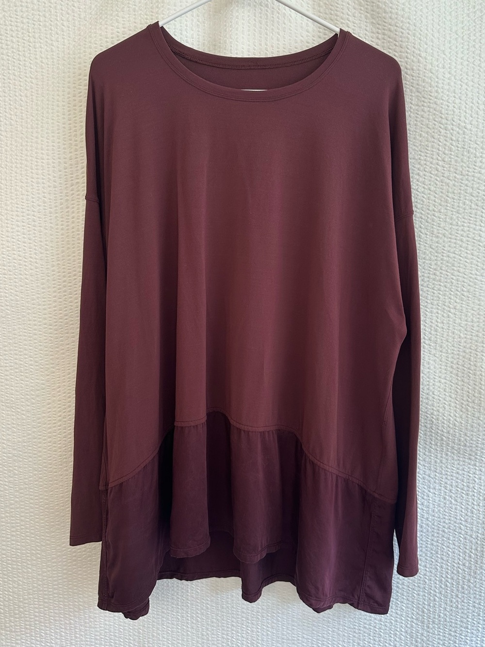 LULULEMON Ease of Mind Bordeaux Drama Red Rulu Long Sleeve Oversized Top Size